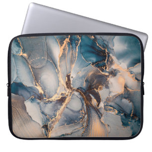Luxury abstract fluid art painting in alcohol ink  laptop sleeve