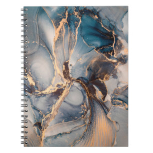Luxury abstract fluid art painting in alcohol ink  notebook