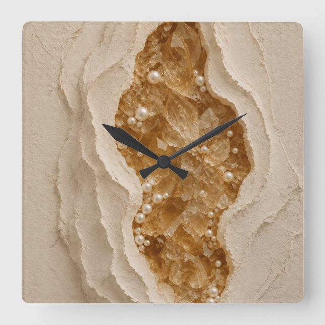 Luxury Abstract Geode Wall Clock (Front)