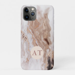 Luxury Abstract Gold Marble Pattern Monogram iPhone 11 Pro Case