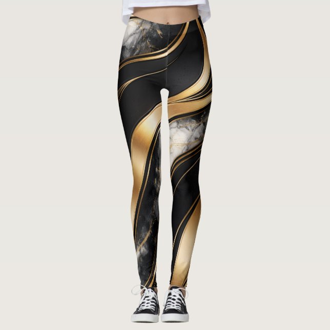Luxury Abstract Marble Leggings (Front)