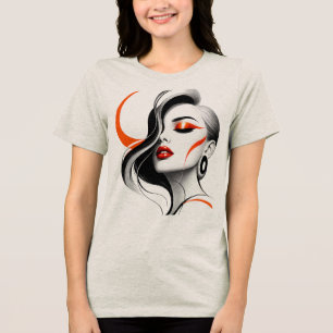 Luxury Abstract Woman Portrait Design Tri-Blend Shirt