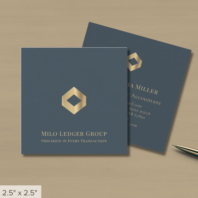 Luxury Accounting Tax Consulting Custom Logo Square Business Card (Creator Uploaded)