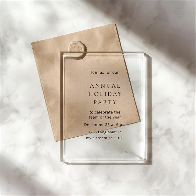 Luxury Acrylic Annual Holiday Party  Acrylic Invitations (Creator Uploaded)