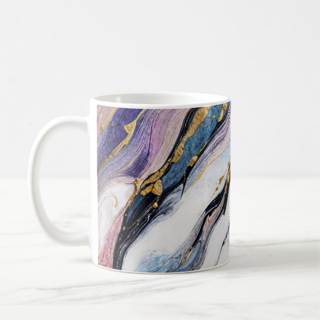 Luxury Aegean Gold Marble Waves Coffee Mug (Left)