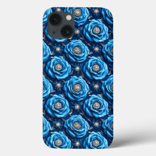 Luxury Aesthetic Blue Flower Romantic Botanical iPhone 13 Case