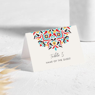 Luxury Aesthetic Geo Mandala Wedding Place Card