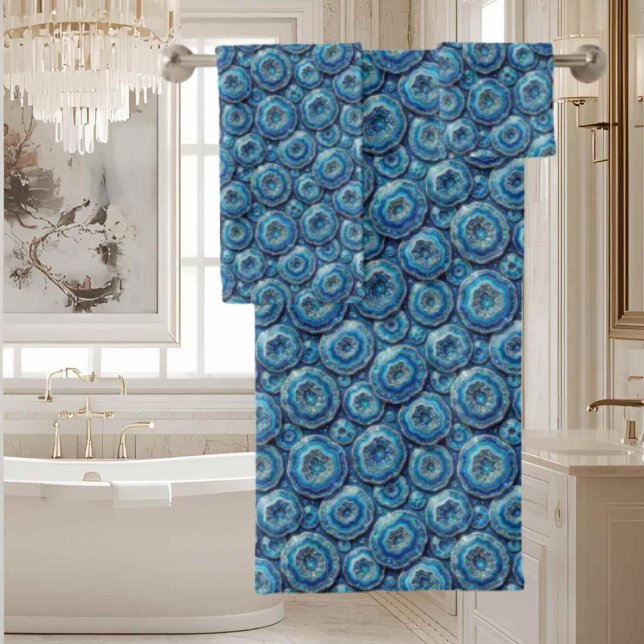 Luxury Agate | Geode Towel Set - Ocean Blue & Gold (Creator Uploaded)