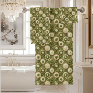 Luxury Agate Geode Towel Set - Olive Green
