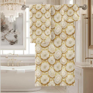 Luxury Agate   Geode Towel Set - White & Gold