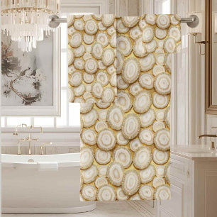 Luxury Agate   Geode Towel Set - White & Gold