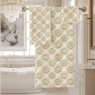 Luxury Agate   Geode Towel Set - White & Gold