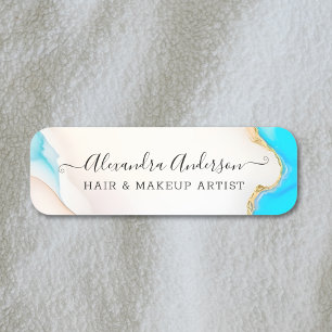 Luxury Agate Marble Signature Script Name Tag