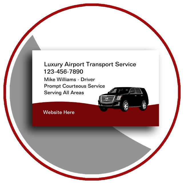 Luxury Airport Transport Taxi Service Business Card (Creator Uploaded)