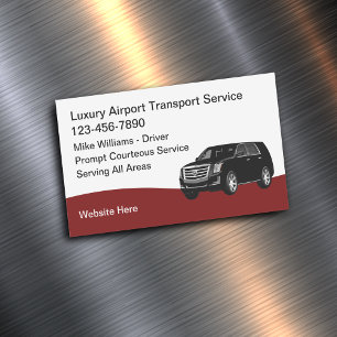 Luxury Airport Transport Taxi Service Magnetic Business Card