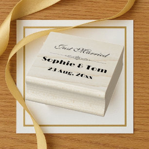 Luxury Alphonse Mucha Art Nouveau Wedding Minimal Rubber Stamp