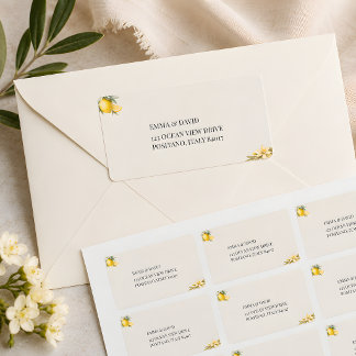 Luxury Amalfi Lemon Address  Label
