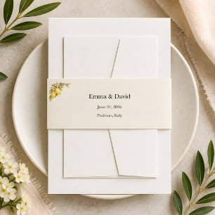 Luxury Amalfi Lemon Invitation Belly Band