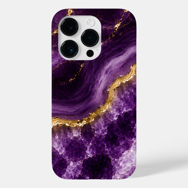 Luxury Amethyst Marble Geode Case-Mate iPhone Case (Back)