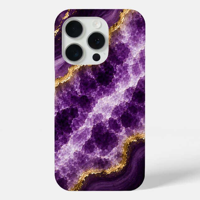 Luxury Amethyst Marble Geode Case-Mate iPhone Case (Back)