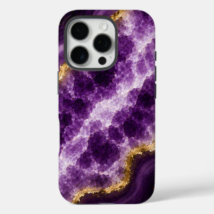 Luxury Amethyst Marble Geode iPhone 16 Pro Case