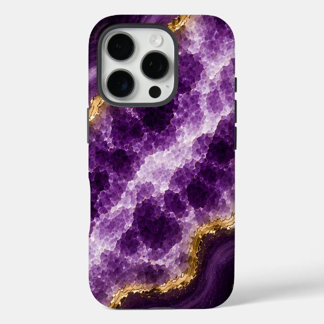Luxury Amethyst Marble Geode Case-Mate iPhone Case (Back)