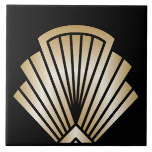 Luxury Art Deco Fan Motif Ceramic Tile
