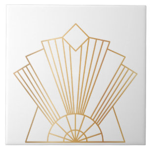 Luxury Art Deco Fan Motif Ceramic Tile