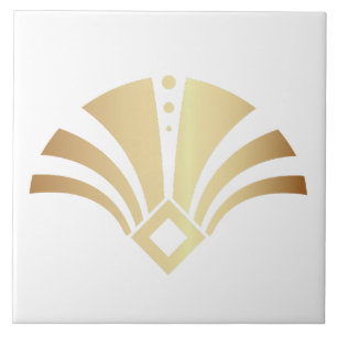 Luxury Art Deco Fan Motif Ceramic Tile