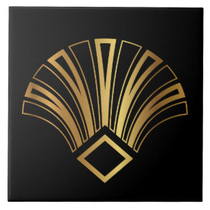 Luxury Art Deco Fan Motif Ceramic Tile