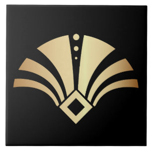 Luxury Art Deco Fan Motif Ceramic Tile