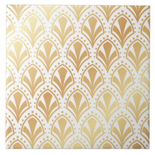 Luxury Art Deco Fan Motif Ceramic Tile