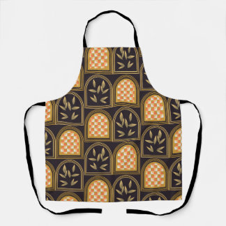 Luxury Art Deco Geometric Floral Seamless Pattern Apron