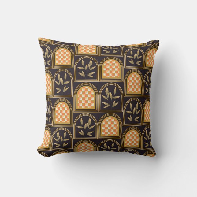 Luxury Art Deco Geometric Floral Seamless Pattern  Cushion (Front)
