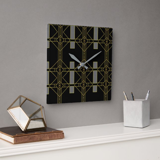 luxury art deco  square wall clock (Office)