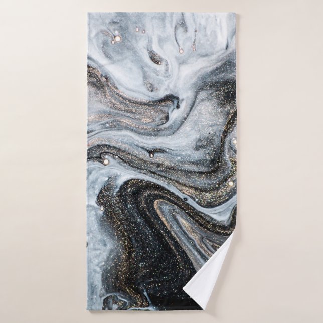 Luxury art in Eastern style. Golden swirl, artisti Bath Towel (Bath Towel)