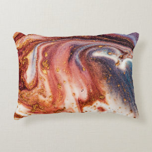 Luxury art in Eastern style. Golden swirl, artisti Decorative Cushion