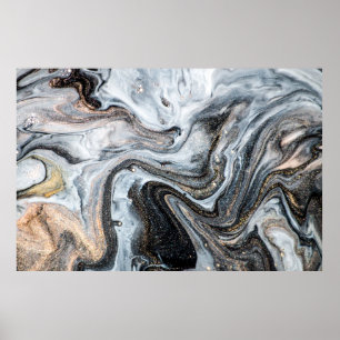 Luxury art in Eastern style. Golden swirl, artisti Poster