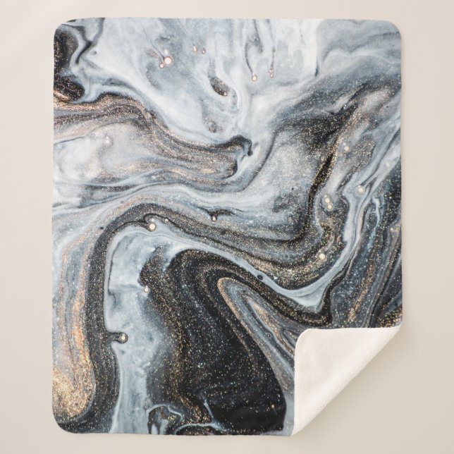 Luxury art in Eastern style. Golden swirl, artisti Sherpa Blanket (Front)