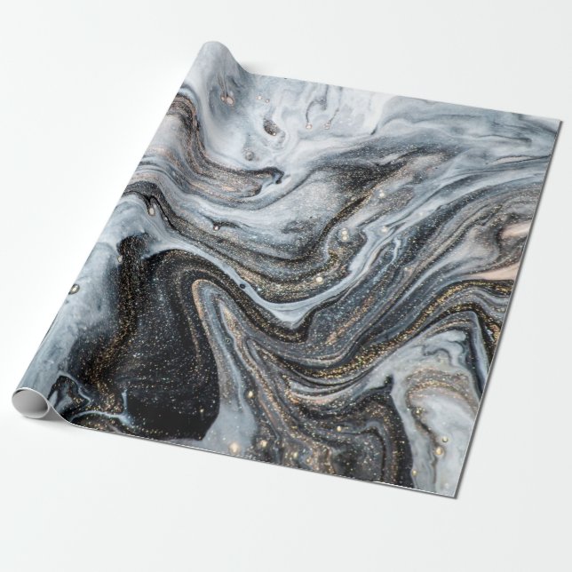 Luxury art in Eastern style. Golden swirl, artisti Wrapping Paper (Unrolled)