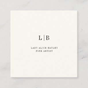 Luxury Artist Business Card   Ivory Minimalist Fin