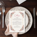 Luxury Artistic Botanical Floral Paisley Wedding Menu<br><div class="desc">Beautiful Invitation to celebrate Special occasions and festivals comes with digital and E-invitation as per your request. We would love to replicate our designs to make multiple products like rsvp cards, labels envelopes, and more. Customisation is available for ready to print on request at info@shamaurcreatif@gmail.com. Look Forward to hearing from...</div>