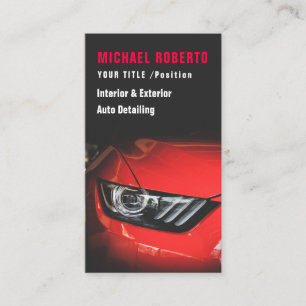 Luxury Auto Detailing Car Cleaning Repair QR Code Business Card