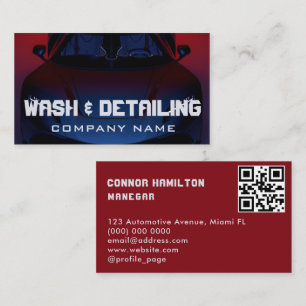 Luxury Auto Detailing Car Cleaning Repair QR Code Business Card