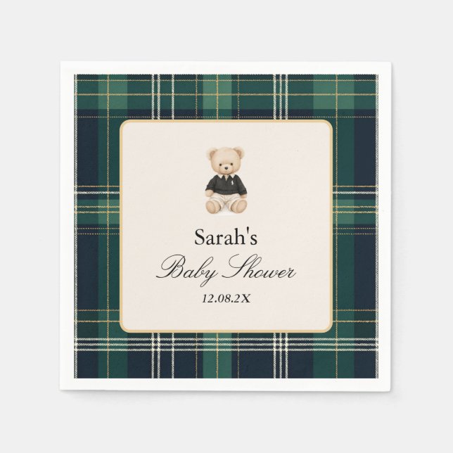 Luxury Baby Shower Boy Napkin (Front)