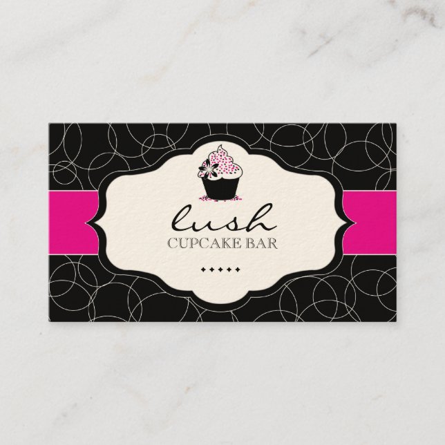 Luxury Bakery & Cupcake Business Card (Front)