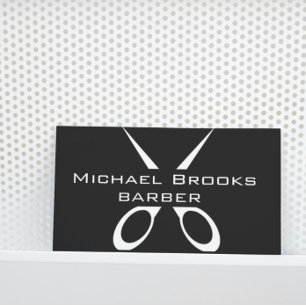 Luxury Barber Business Card Black & White Style