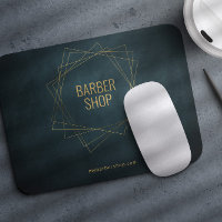 Luxury barber shop gold and navy geometric