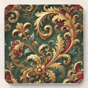 Luxury Baroque Damask Pattern Coaster