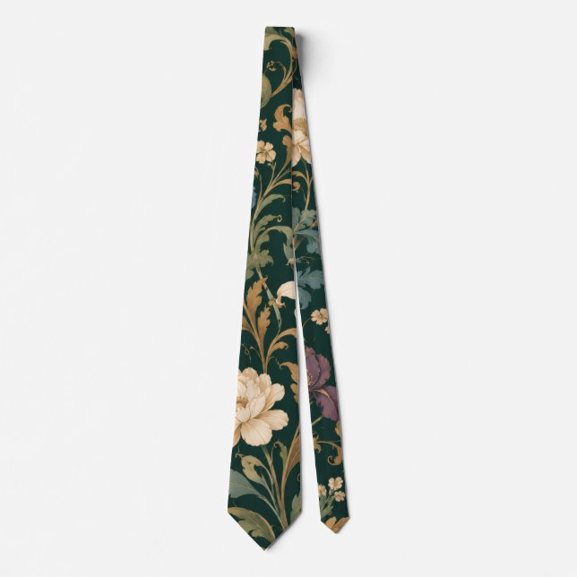 Luxury Baroque Floral Tie (Front)